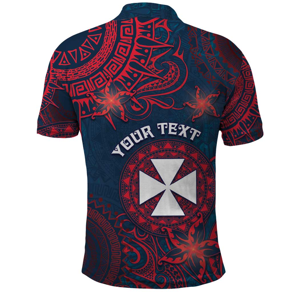 Personalised Wallis And Futuna Polo Shirt Hibiscus Polynesian Tribal Pattern