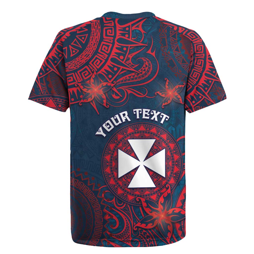 Personalised Wallis And Futuna Rugby Jersey Hibiscus Polynesian Tribal Pattern