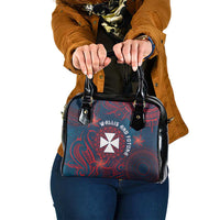 Wallis And Futuna Shoulder Handbag Hibiscus Polynesian Tribal Pattern