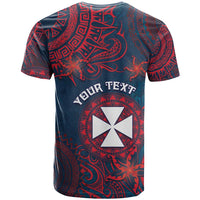 Personalised Wallis And Futuna T Shirt Hibiscus Polynesian Tribal Pattern