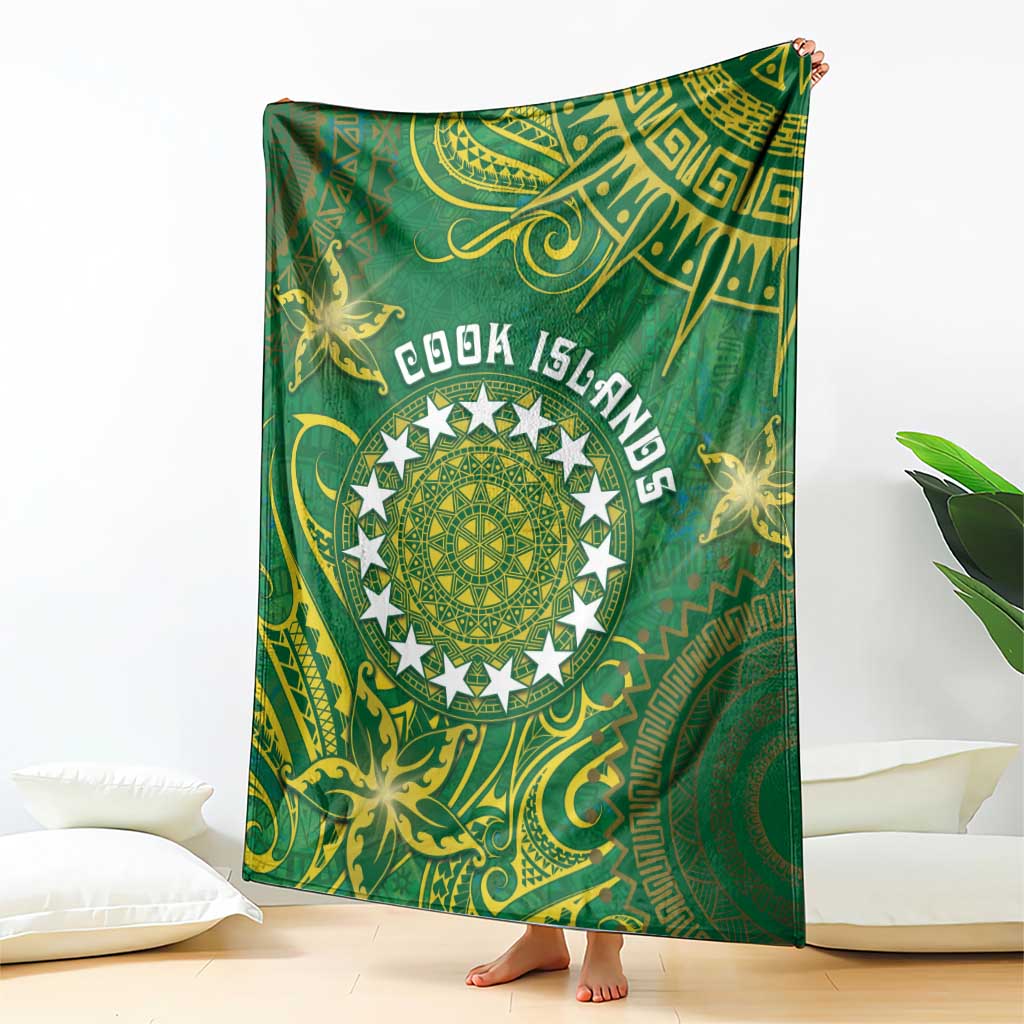 Cook Islands Blanket Hibiscus Polynesian Tribal Pattern