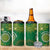 Personalised Cook Islands 4 in 1 Can Cooler Tumbler Hibiscus Polynesian Tribal Pattern