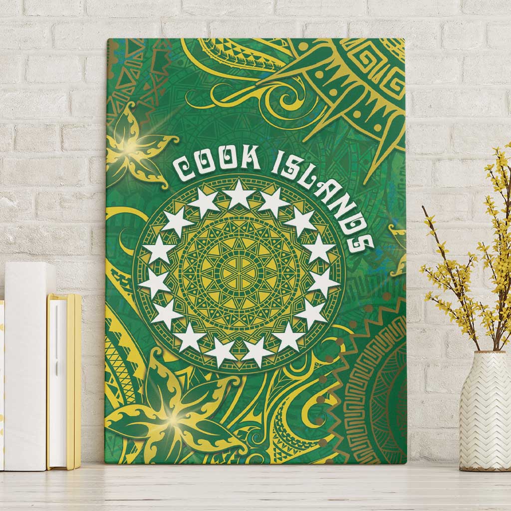Cook Islands Canvas Wall Art Hibiscus Polynesian Tribal Pattern