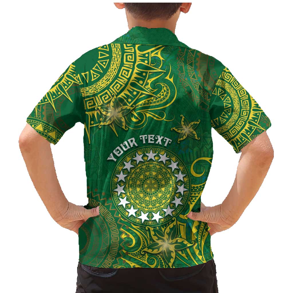 Personalised Cook Islands Family Matching Mermaid Dress and Hawaiian Shirt Hibiscus Polynesian Tribal Pattern