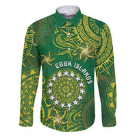 Personalised Cook Islands Family Matching Off Shoulder Maxi Dress and Hawaiian Shirt Hibiscus Polynesian Tribal Pattern