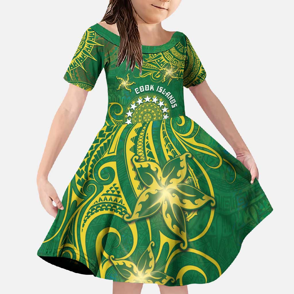 Personalised Cook Islands Family Matching Summer Maxi Dress and Hawaiian Shirt Hibiscus Polynesian Tribal Pattern