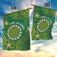 Cook Islands Garden Flag Hibiscus Polynesian Tribal Pattern