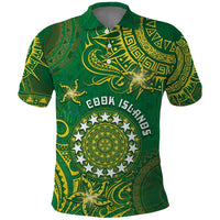 Personalised Cook Islands Polo Shirt Hibiscus Polynesian Tribal Pattern