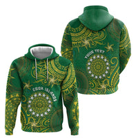 Personalised Cook Islands Zip Hoodie Hibiscus Polynesian Tribal Pattern