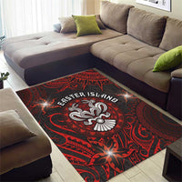 Easter Island Area Rug Hibiscus Polynesian Tribal Pattern