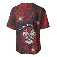 Personalised Easter Island Baseball Jersey Hibiscus Polynesian Tribal Pattern