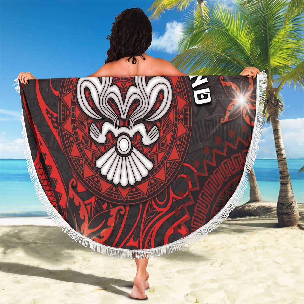 Easter Island Beach Blanket Hibiscus Polynesian Tribal Pattern