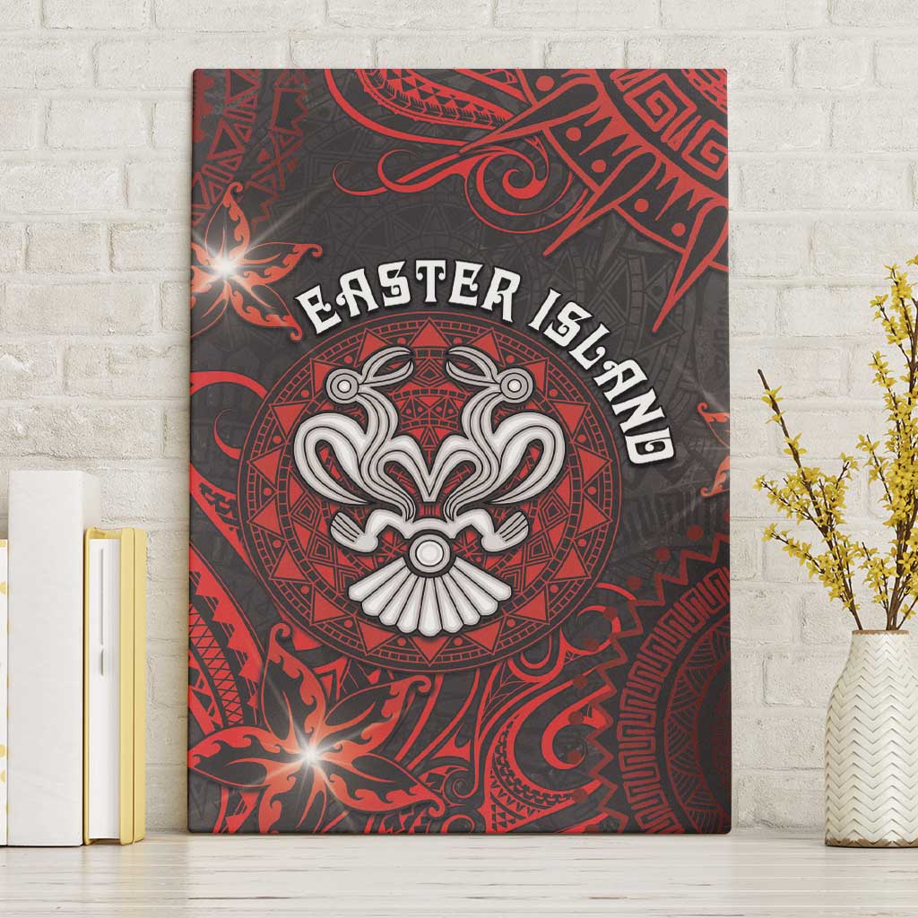 Easter Island Canvas Wall Art Hibiscus Polynesian Tribal Pattern