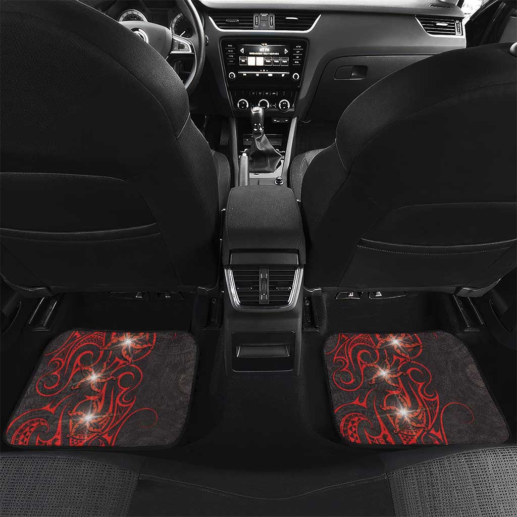 Easter Island Car Mats Hibiscus Polynesian Tribal Pattern