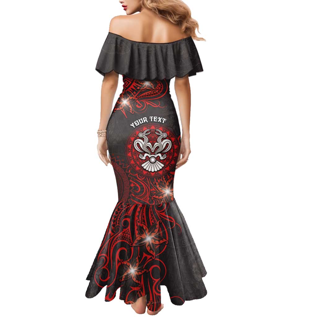 Personalised Easter Island Family Matching Mermaid Dress and Hawaiian Shirt Hibiscus Polynesian Tribal Pattern