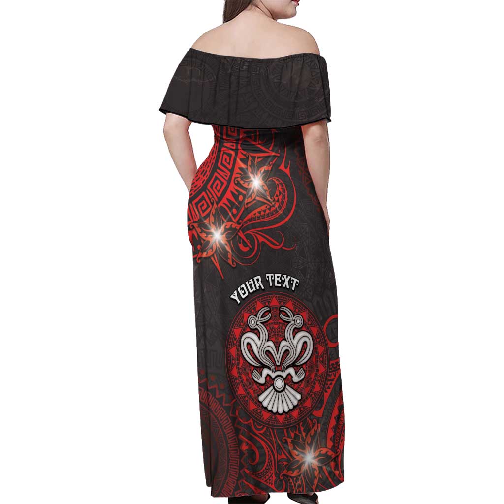 Personalised Easter Island Family Matching Off Shoulder Maxi Dress and Hawaiian Shirt Hibiscus Polynesian Tribal Pattern