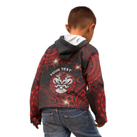 Personalised Easter Island Kid Hoodie Hibiscus Polynesian Tribal Pattern