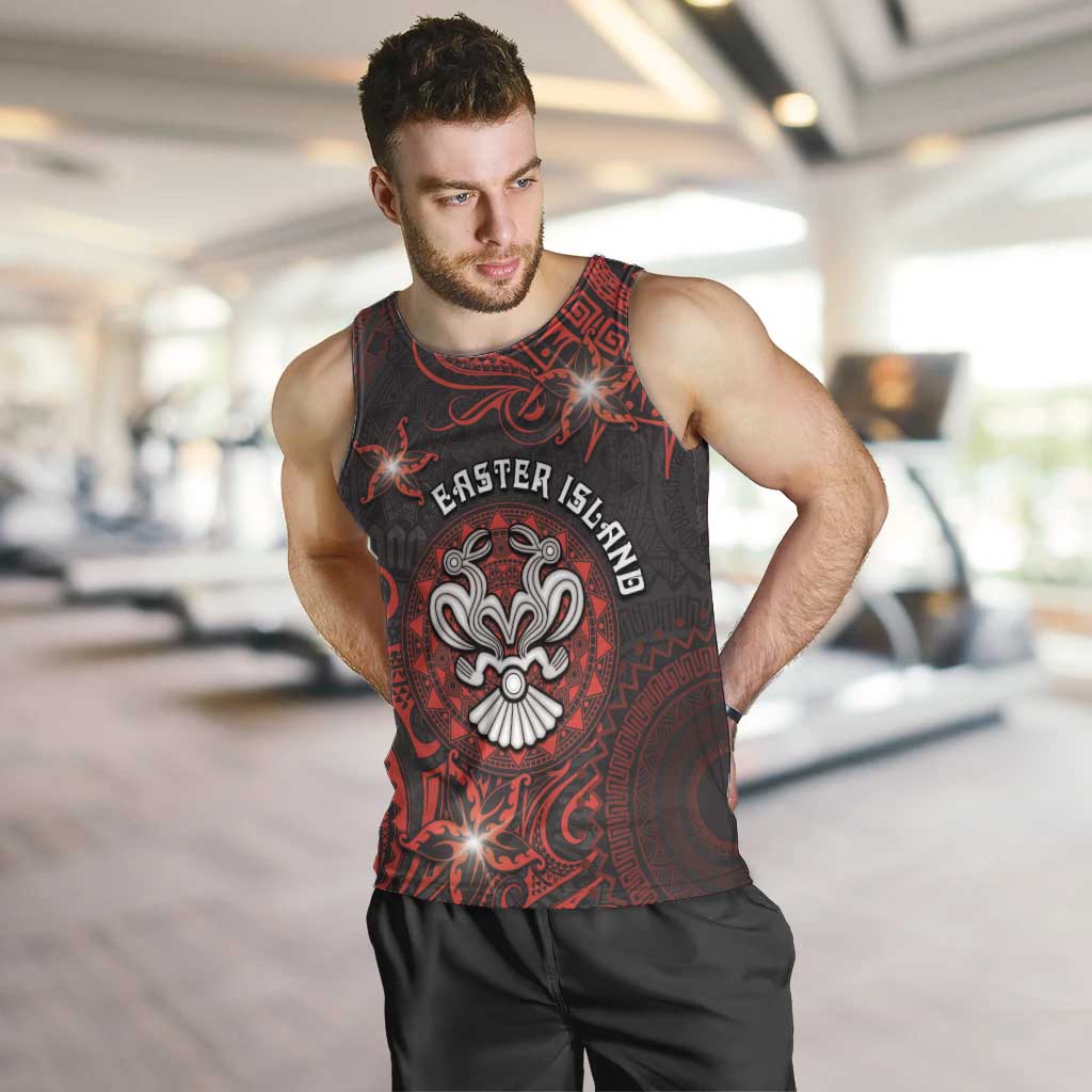 Personalised Easter Island Men Tank Top Hibiscus Polynesian Tribal Pattern