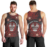 Personalised Easter Island Men Tank Top Hibiscus Polynesian Tribal Pattern