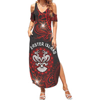 Personalised Easter Island Summer Maxi Dress Hibiscus Polynesian Tribal Pattern