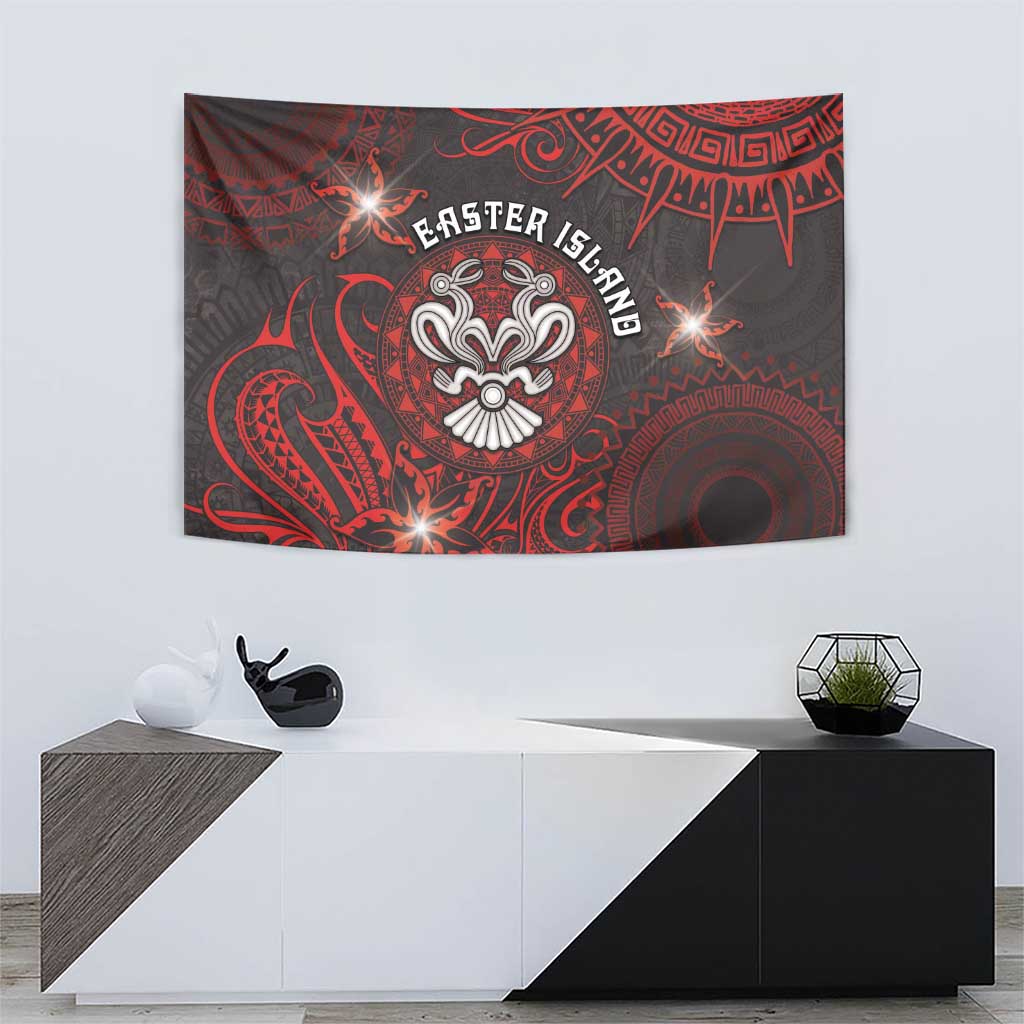 Easter Island Tapestry Hibiscus Polynesian Tribal Pattern