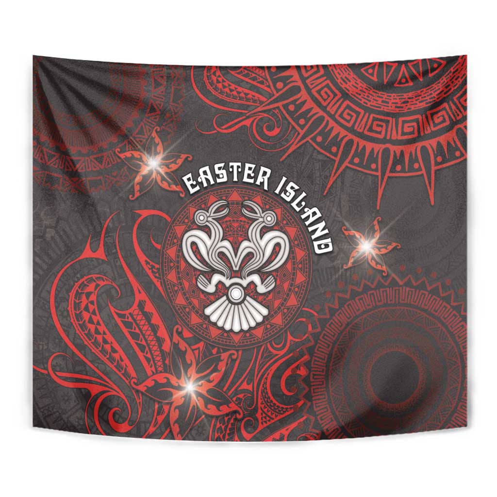 Easter Island Tapestry Hibiscus Polynesian Tribal Pattern