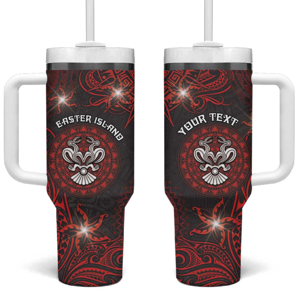 Personalised Easter Island Tumbler With Handle Hibiscus Polynesian Tribal Pattern