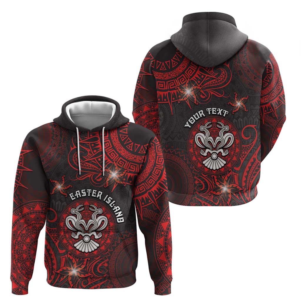 Personalised Easter Island Zip Hoodie Hibiscus Polynesian Tribal Pattern