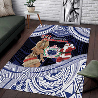 Samoa Christmas Area Rug Samoan Siva Dance With Santa - Polynesian Pride