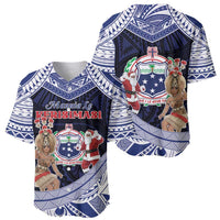 Samoa Christmas Baseball Jersey Samoan Siva Dance With Santa - Polynesian Pride