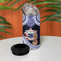 Samoa Christmas 4 in 1 Can Cooler Tumbler Samoan Siva Dance With Santa - Polynesian Pride