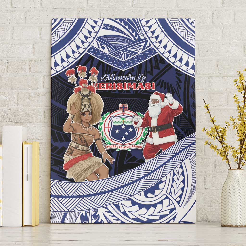 Samoa Christmas Canvas Wall Art Samoan Siva Dance With Santa - Polynesian Pride