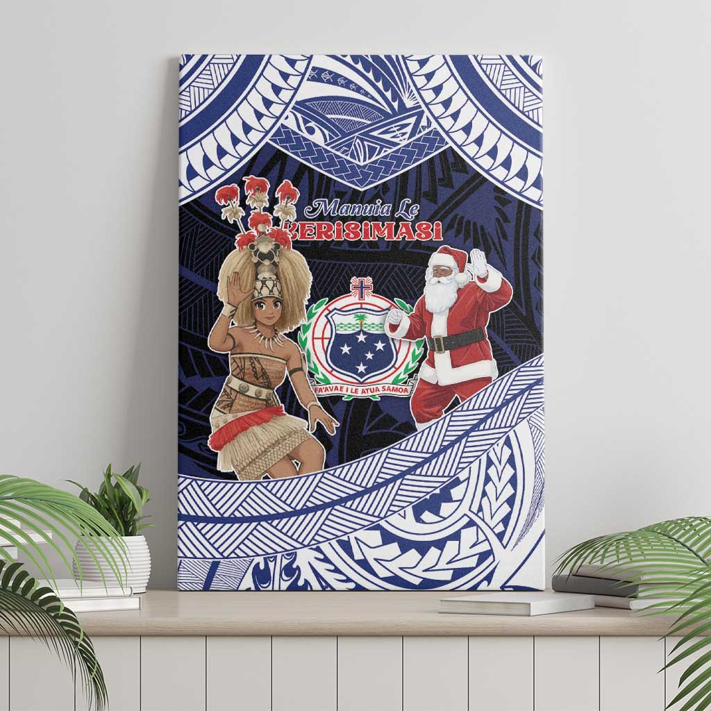 Samoa Christmas Canvas Wall Art Samoan Siva Dance With Santa - Polynesian Pride