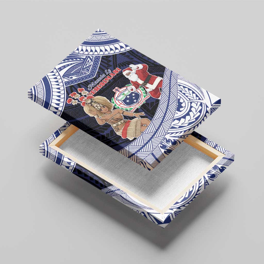 Samoa Christmas Canvas Wall Art Samoan Siva Dance With Santa - Polynesian Pride