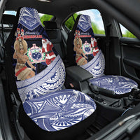 Samoa Christmas Car Seat Cover Samoan Siva Dance With Santa - Polynesian Pride