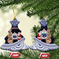Samoa Christmas Ceramic Ornament Samoan Siva Dance With Santa - Polynesian Pride
