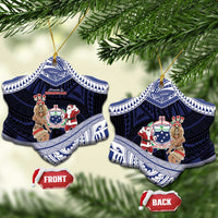 Samoa Christmas Ceramic Ornament Samoan Siva Dance With Santa - Polynesian Pride