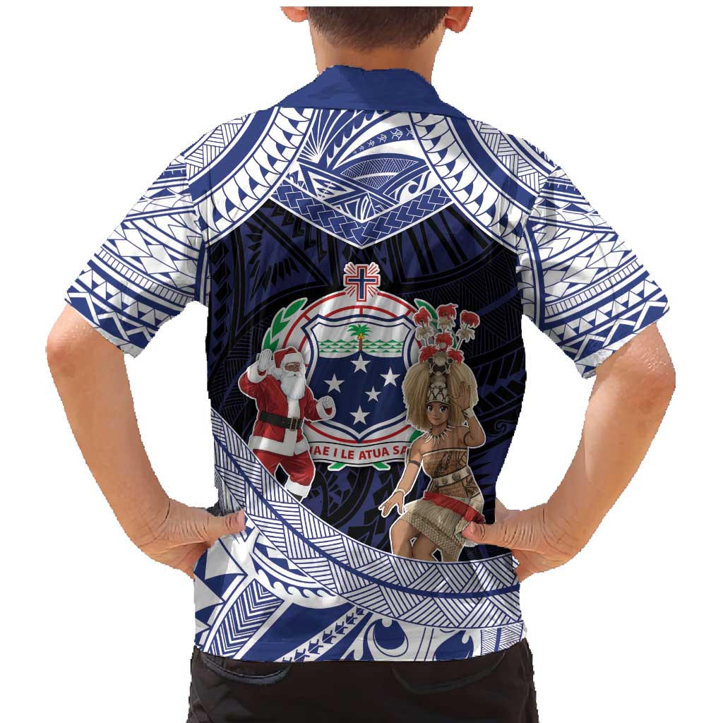 Samoa Christmas Family Matching Mermaid Dress and Hawaiian Shirt Samoan Siva Dance With Santa - Polynesian Pride