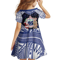 Samoa Christmas Family Matching Short Sleeve Bodycon Dress and Hawaiian Shirt Samoan Siva Dance With Santa - Polynesian Pride