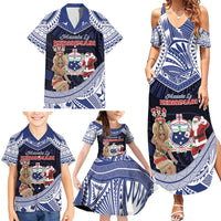 Samoa Christmas Family Matching Summer Maxi Dress and Hawaiian Shirt Samoan Siva Dance With Santa - Polynesian Pride