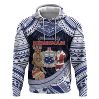 Samoa Christmas Hoodie Samoan Siva Dance With Santa - Polynesian Pride