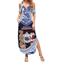 Samoa Christmas Summer Maxi Dress Samoan Siva Dance With Santa - Polynesian Pride
