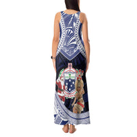 Samoa Christmas Tank Maxi Dress Samoan Siva Dance With Santa - Polynesian Pride