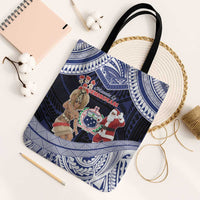Samoa Christmas Tote Bag Samoan Siva Dance With Santa - Polynesian Pride