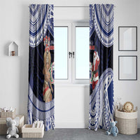 Samoa Christmas Window Curtain Samoan Siva Dance With Santa - Polynesian Pride