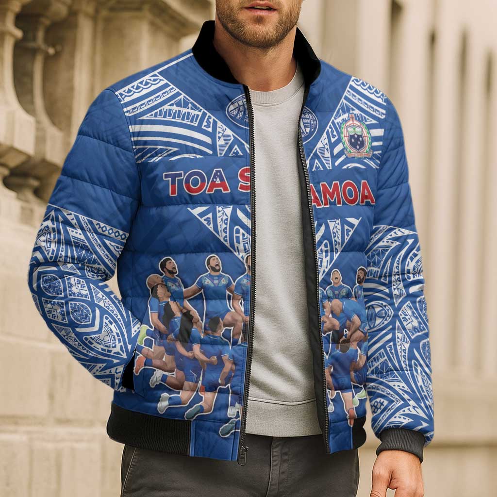 Toa Samoa Bomber Puffer Jacket Samoan Warrior Spirit Rugby - Polynesian Pride