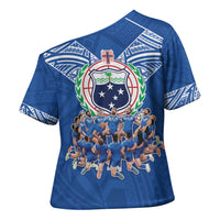 Toa Samoa Cross Shoulder Shirt Samoan Warrior Spirit Rugby - Polynesian Pride
