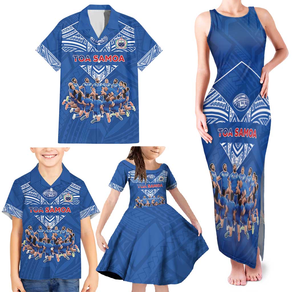 Toa Samoa Family Matching Tank Maxi Dress and Hawaiian Shirt Samoan Warrior Spirit Rugby - Polynesian Pride
