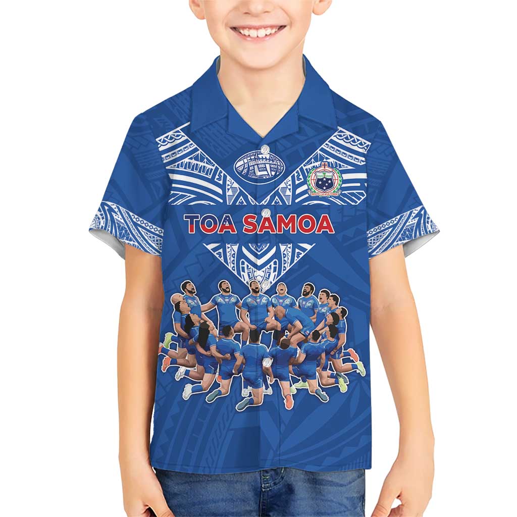 Toa Samoa Kid Hawaiian Shirt Samoan Warrior Spirit Rugby - Polynesian Pride