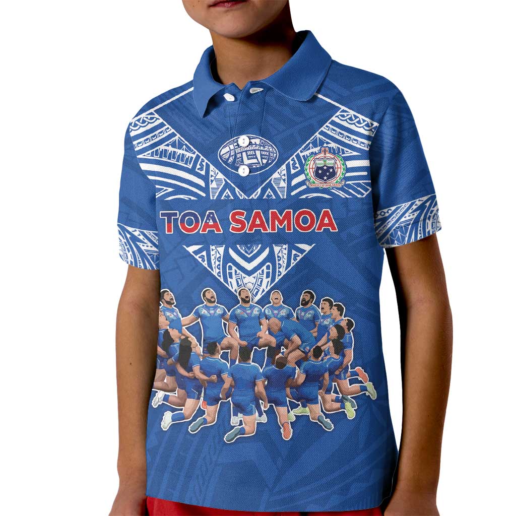 Toa Samoa Kid Polo Shirt Samoan Warrior Spirit Rugby - Polynesian Pride